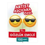 Bayrak Kürdan 15 Cm, 100 Adet - Usta Artist Aşçılara Özel Güneş Gözlüklü Emoji Yuvarlak Model Ürün