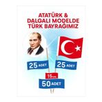 Bayrak Kürdan 15 Cm, 50 Adet - 25 Adet Atatürk Ve 25 Adet Türk Bayrağı Ürünleri
