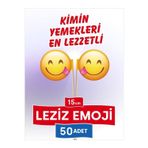 Bayrak Kürdan 15 Cm, 50 Adet - En Lezzetli Yemeklere Özel Emoji Yuvarlak Model Ürünleri