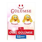 Bayrak Kürdan 15 Cm, 50 Adet - Gülümse Yazılı Ve Emoji Ürün Oval Model