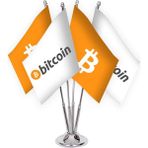 Bayrak Online Dörtlü Bitcoin Masa Bayrağı Takımı