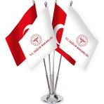 Bayrak Online Dörtlü T.C Sağlık Bakanlığı Masa Bayrağı Takımı