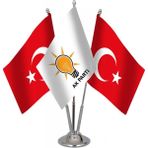 Bayrak Online Üçlü Akparti Masa Bayrağı Takımı