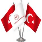 Bayrak Online Üçlü T.c Sağlık Bakanlığı Masa Bayrağı Takımı