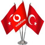 Bayrak Online Üçlü Vodafone Masa Bayrağı Takımı