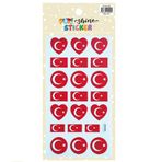 Bayrak Sticker Türk Bayrağı-4 Sticker - 3 Adet