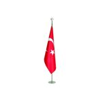 bayrakal Makam Bayrağı, Türk Bayrağı, Simsiz Krom Direkli 224cm.