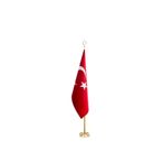 bayrakal Makam Bayrağı, Türk Bayrağı, Simsiz Sarı Direkli 225cm, Ofis Bayrağı, Flama, Telalı Makam Bayrağı