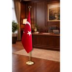 bayrakal Telalı Simsiz Makam Türk Bayrağı 245cm Sarı Direkli, Makam Bayrağı, Ofis Bayrağı, Flama