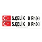 Bayraklı Ad Soyad Kan Grubu Oto Sticker 16 2 Cm