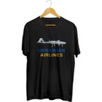 Bayraktar Tb2 Turkish Drone ve Ukrayna Bayrağı Baskılı Unisex Tişört - Siyah