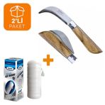 Bayram Ceviz Aşısı Bıçağı 22 cm No:3 + Aşı Bandı 40 Metre (2'li Paket)
