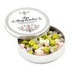 Bayram Hediyesi Çifte Kavrulmuş Lokum (Metal Yuvarlak Kutu) 300g