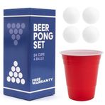 BayView Games Beer Pong Seti Komple | 24 Kupa ve 4 Top | Amerika'nın 1 Numaralı İçecek Oyunu, Yeniden Kullanılabilir