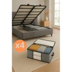 Baza Altı Uyumlu 4 Adet Lüks Pencereli Dolap Hurcu 64x45x22 Cm Siyah