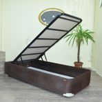 Baza Tay Tüy 13425 Model Kumaş Kahverengi Metal Fırın Boya 90*190 El Yapım