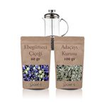 Bazaar 4 60 gr Ebegümeci Çiçeği + 100 gr Adaçayı Kurusu + 330 ml Frenchpress