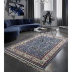 Bazaar Forum Bambu Premium Etnik Desenli Salon Halısı, Koridor Halısı, Yatak Odası Halısı - Mavi - 100 x 160 cm
