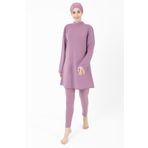 bazaar-turkey all you need Büyük Beden Likralı Düz Renk Tesettür Mayo 1732-6 Gül Kurusu