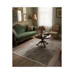 Bazaarforum Bambu Premium Etnik Desenli Salon Halısı, Koridor Halısı, Yatak Odası Halısı, Açık Gri, 80 x 150
