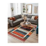 Bazaarforum Bambu Premium Etnik Desenli Salon Halısı, Koridor Halısı, Yatak Odası Halısı, Bir Çok Renkli, 120 x 180