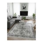 Bazaarforum Bambu Premium Etnik Desenli Salon Halısı, Koridor Halısı, Yatak Odası Halısı, Eskitme Gri Desenli, 80 x 200