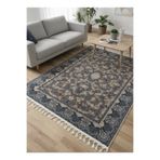 Bazaarforum Bambu Premium Etnik Desenli Salon Halısı, Koridor Halısı, Yatak Odası Halısı, Kahverengi- Mavi, 100 x 200