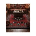 Bazaarforum Bambu Premium Etnik Desenli Salon Halısı, Koridor Halısı, Yatak Odası Halısı, Kırmızı, 100 x 300