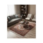 Bazaarforum Bambu Premium Etnik Desenli Salon Halısı, Koridor Halısı, Yatak Odası Halısı, Kırmızı-Pembe Çok Renkli, 80 x 150