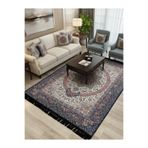 Bazaarforum Bambu Premium Etnik Desenli Salon Halısı, Koridor Halısı, Yatak Odası Halısı, Krem-Mavi-Kırmızı, 80 x 150
