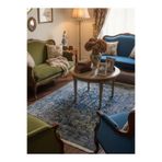 Bazaarforum Bambu Premium Etnik Desenli Salon Halısı, Koridor Halısı, Yatak Odası Halısı, Mavi-Siyah, 100 x 160