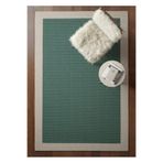Bazaarforum Lüks Sisal Makine Dokuması 8mm Dokuma Tabanlı Mutfak Balkon Halısı, Yeşil-Krem, 80 x 250