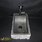 Bazalt Batarya Çıkışlı Dikdörtgen Mini Lavabo