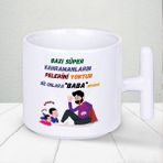 Bazı Kahramanların Pelerini Yoktur Biz Onlara Baba Diyoruz Yazılı Babalar Günü T Kupa Bardak - Beyaz - 300 ml