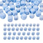 BB Beadthoven 46 adet silikon alfabe sayısı, küp boncuk, A-Z harfleri, gevşek boncuk numarası, boncuk ayırıcılar, kendin yap takı bileklik kolye, ev dekorasyonu yapımı, açık mavi