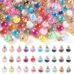 BB Beadthoven 90 adet renkli kristal cam top nazarlık, reçine yapay elmas mikro boncuklar, şeffaf küre cam boncuk kolye ucu, kendin yap kolye, bileklik, küpe takı yapımı için
