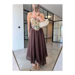 BB Bensu Buyruk ASİMETRİK KESİM İÇİ ASTARLI MAXİ ETEK KAHVE