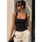 bb butik basic Göğüs Destekli Poliamid Atlet Bluz Kare Yaka Toparlayıcı Body MY3535