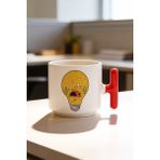 BB Design Ampul Doğada Tasarımlı Kırmızı T Kulplu Seramik Baskılı Kupa Bardak 250 ml - 1 Adet - 200 ml