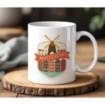 BB Design Amsterdam Tasarımlı Beyaz Seramik Baskılı Kupa Bardak 330 ml - 001 - Beyaz - 250 ml