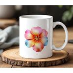 BB Design BB Desing Çiçekler Tasarımlı Beyaz Seramik Baskılı Kupa Bardak 330 ml