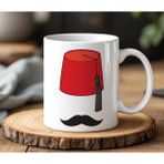 BB Design BB Desing Fesli Görsel Tasarımlı Beyaz Seramik Baskılı Kupa Bardak 330 ml
