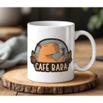 BB Design Cafe Bara Tasarımlı Beyaz Seramik Baskılı Kupa Bardak 330 ml - 001 - Beyaz