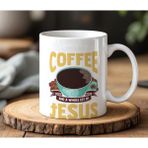 BB Design Coffee Jesus Tasarımlı Beyaz Seramik Baskılı Kupa Bardak 330 ml - 001 - Beyaz