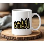 BB DESIGN Dubai Görsel Tasarımlı Beyaz Seramik Baskılı Kupa Bardak 330 ml - 001 - Beyaz