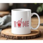 BB Design Kalpli Home Tasarımlı Beyaz Seramik Baskılı Kupa Bardak 330 ml
