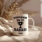 BB Design Kişiye Özel Dünyanın En Iyi Babası Kupa Bardak 330 ml Seramik Hediye Fikirleri - Beyaz