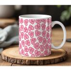 BB Design Kiss Me Kalp Tasarımlı Beyaz Seramik Baskılı Kupa Bardak 330 ml