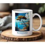 BB Design Kuşadası Tasarımlı Beyaz Seramik Baskılı Kupa Bardak 330 ml - 1 Adet
