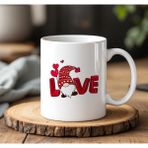 BB Design Love Yazı Tasarımlı Beyaz Seramik Baskılı Kupa Bardak 330 ml